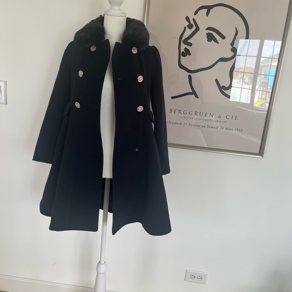 Dark navy Rothschild coat. Girls size medium (10-12)